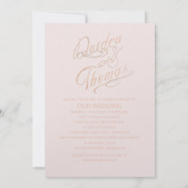 Roos Gold Wedding-uitnodigingen Kaart