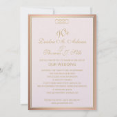 Roos Gold Wedding-uitnodigingen Kaart (Achterkant)