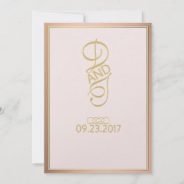 Roos Gold Wedding-uitnodigingen Kaart