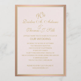 Roos Gold Wedding-uitnodigingen Kaart