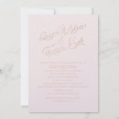 Roos Gold Wedding-uitnodigingen Kaart (Achterkant)