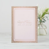 Roos Gold Wedding-uitnodigingen Kaart (Staand voorkant)