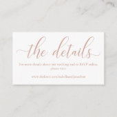 Roos Gold Wedding Website Enclosure Kaart (Voorkant)