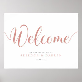 Roos Gold Wedding Welkom Sign Persoonlijk Poster