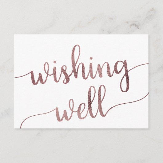 Roos Gold Wedding Wishing Good Informatiekaartje (Voorkant)