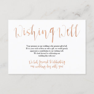 Roos Gold Wedding Wishing Good Informatiekaartje