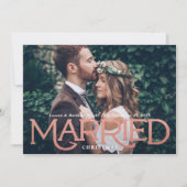 Roos Gold Weduwfoto met kerstfeest Elegant Feestdagenkaart (Voorkant)