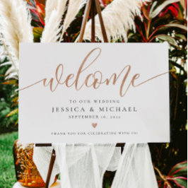 Roos Gold Welkom bruiloft Poster