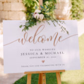 Roos Gold Welkom bruiloft Poster
