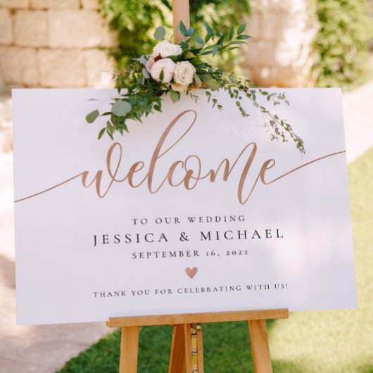 Roos Gold Welkom bruiloft Poster