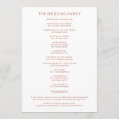 Roos Gold Welkom Trouwceremonie Programma Programmakaart (Achterkant)