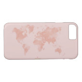 Roos Gold Wereldkaart Case-Mate iPhone Case (Achterkant (Horizontaal))