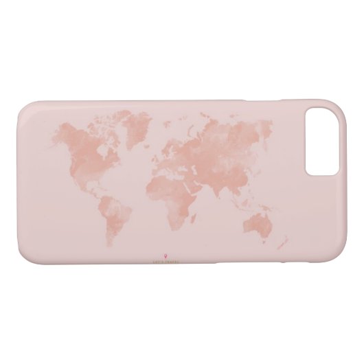 Roos Gold Wereldkaart Case-Mate iPhone Case (Achterkant (Horizontaal))