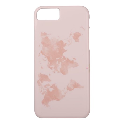 Roos Gold Wereldkaart Case-Mate iPhone Case (Achterkant)