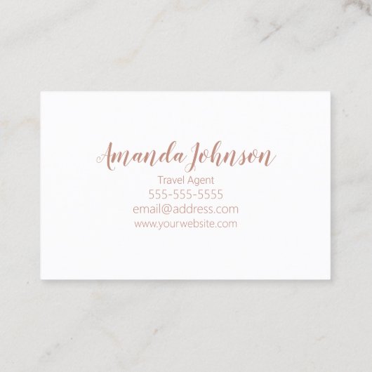 Roos Gold Wereldkaart reisagent Visitekaartje (Achterkant)