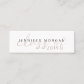 Roos Gold Whimsical-script | Kaart naam Afstuderen Mini Visitekaartje (Voorkant)