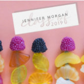 Roos Gold Whimsical-script | Kaart naam Afstuderen Mini Visitekaartje