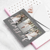 Roos Gold Whimsical Script Photo Afstuderen Aankondigingskaart