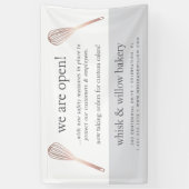 Roos Gold Whisk Bakery Business ReOpening Spandoek (Verticaal)