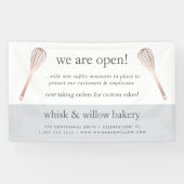 Roos Gold Whisk Bakery Business ReOpening Spandoek (Horizontaal)
