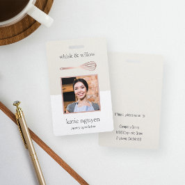 Roos Gold Whisk Bakery/Caterer Employee Photo ID Badge