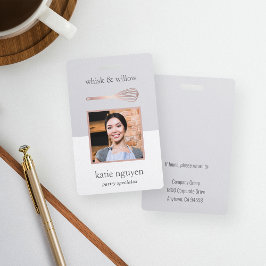 Roos Gold Whisk Bakery/Caterer Employee Photo ID Badge