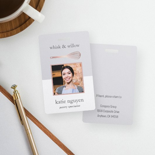 Roos Gold Whisk Bakery/Caterer Employee Photo ID Badge