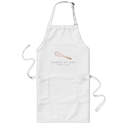 Roos Gold Whisk Bakery Lang Schort (Voorkant)