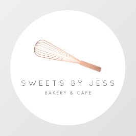 Roos Gold Whisk Bakery Raamsticker