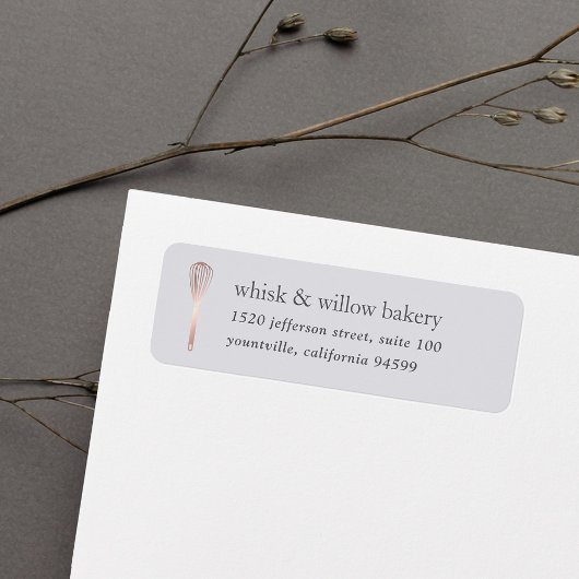 Roos Gold Whisk Bakery Return-adres Etiket