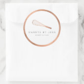 Roos Gold Whisk Bakery Ronde Sticker (Tas)