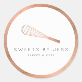 Roos Gold Whisk Bakery Ronde Sticker