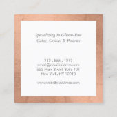 Roos Gold Whisk Bakery Vierkante Visitekaartje (Achterkant)