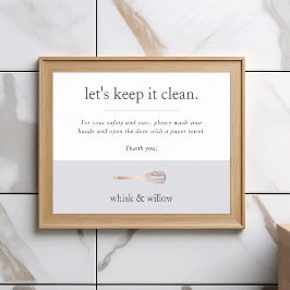 Roos Gold Whisk-bakkerij voor winkelgebruik Poster