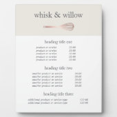 Roos Gold Whisk | Bakkermenu of Prijslijst Fotoplaat (Voorkant)