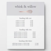 Roos Gold Whisk | Bakkermenu of Prijslijst Fotoplaat (Voorkant)