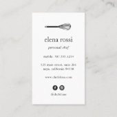 Roos Gold Whisk | Chef Catering Bakery Visitekaartje (Achterkant)