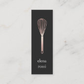 Roos Gold Whisk Logo | Chef Catering Bakery Mini Visitekaartje (Voorkant)