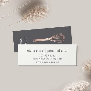 Roos Gold Whisk Logo   Chef Catering Bakery Mini Visitekaartje