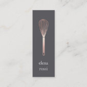 Roos Gold Whisk Logo | Chef Catering Bakery Mini Visitekaartje (Voorkant)