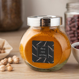 Roos Gold Whisk Patroon | Chef Caterer Baker Vierkante Sticker