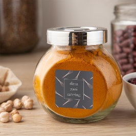 Roos Gold Whisk Patroon | Chef Caterer Baker Vierkante Sticker