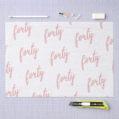 Roos Gold White 40-jarige feestdag Glitter "40" Tissuepapier (Craft)