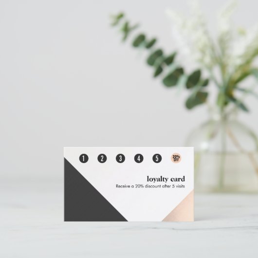 Roos Gold, White Black, Geometric 6 Punch Loyalty (Staand voorkant)