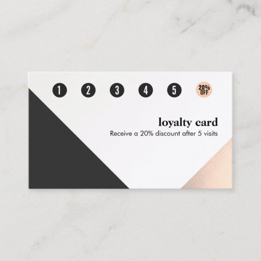 Roos Gold, White Black, Geometric 6 Punch Loyalty (Voorkant)