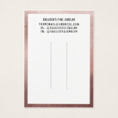 Roos Gold White Border Logo Haar Clip Display Kaar Visitekaartje (Achterkant)