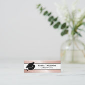 Roos Gold White Chic Afstudeerder Pet Afstuderen I Mini Visitekaartje (Staand voorkant)