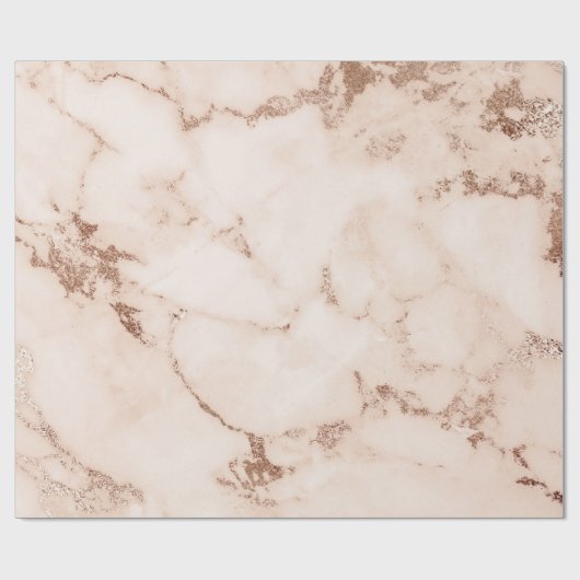 Roos Gold White Coral Blush Carrara Marble Stone Cadeaupapier (Vlak)