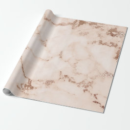 Roos Gold White Coral Blush Carrara Marble Stone Cadeaupapier
