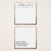Roos Gold White Cursive Earring Display Kaart (Voorkant /achterkant)